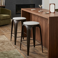WS11 - Marble Top on Metal Legs Counter Stool