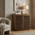 WS126 - Solid Wood Fluted 2-Door Cabinet
