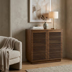 WS126 - Solid Wood Fluted 2-Door Cabinet