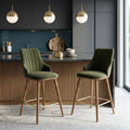 CH09 - Olive Green Upholstered Bar Stool