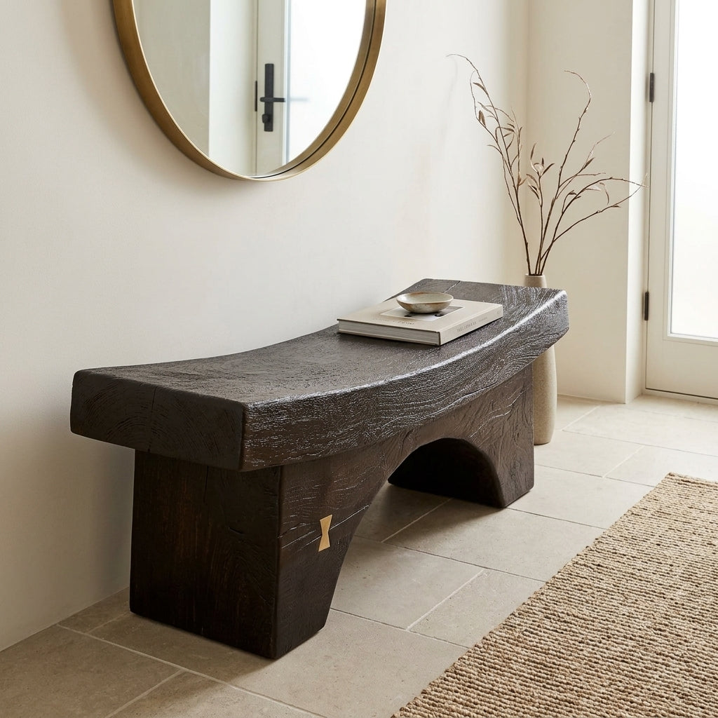 LH28 - Solid Acacia Black Finish Bench