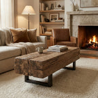 WS48 - Reclaimed Wood on Metal Legs Coffee Table