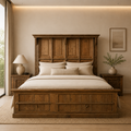 WS002 - Antique Teak Panel King Bed