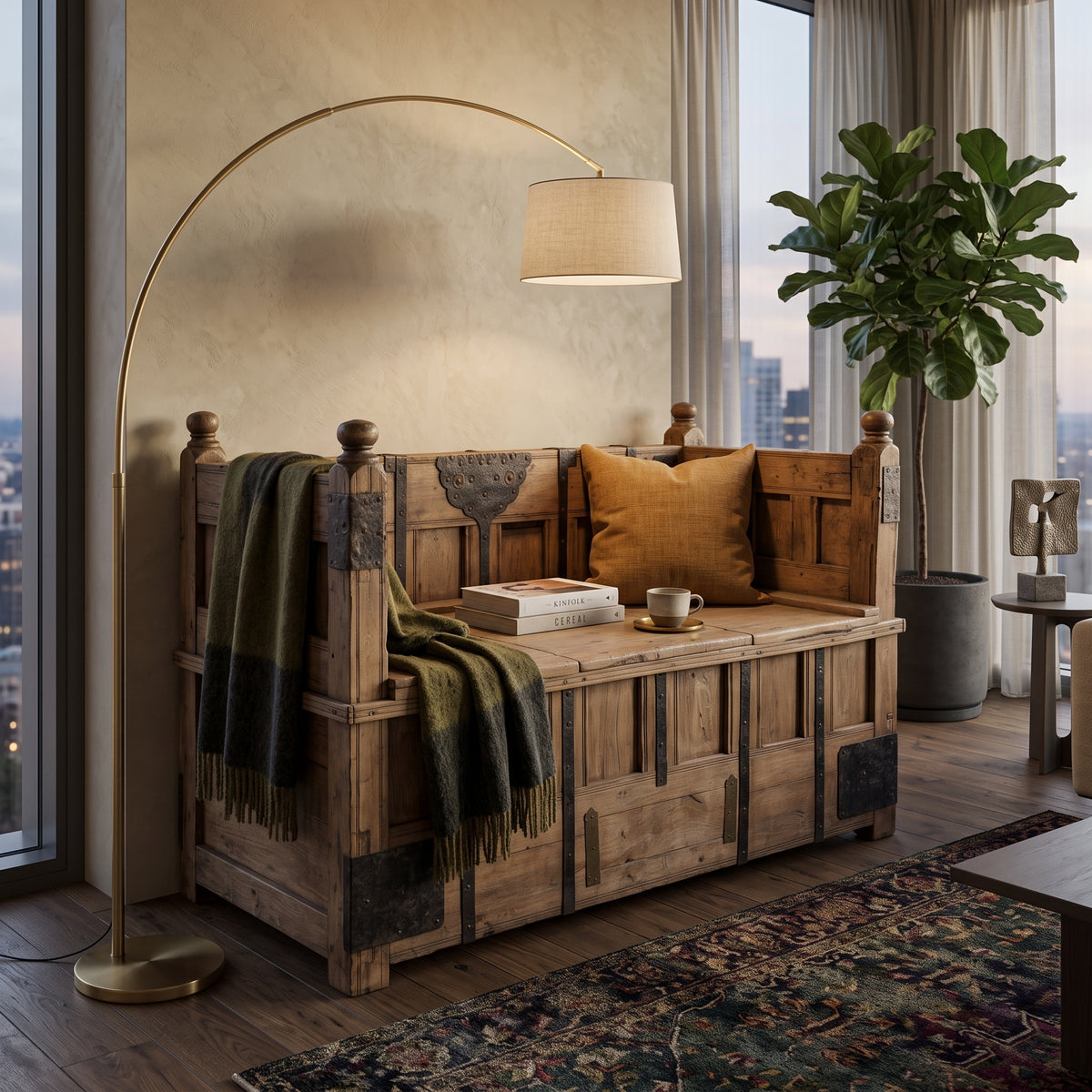 SB001 - Reclaimed Wood Storage Bench