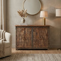 WS39 - Reclaimed Wood White Wash 4-Door Cabinet