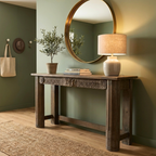 WS52 - Reclaimed Wood Antique Carving Console Table