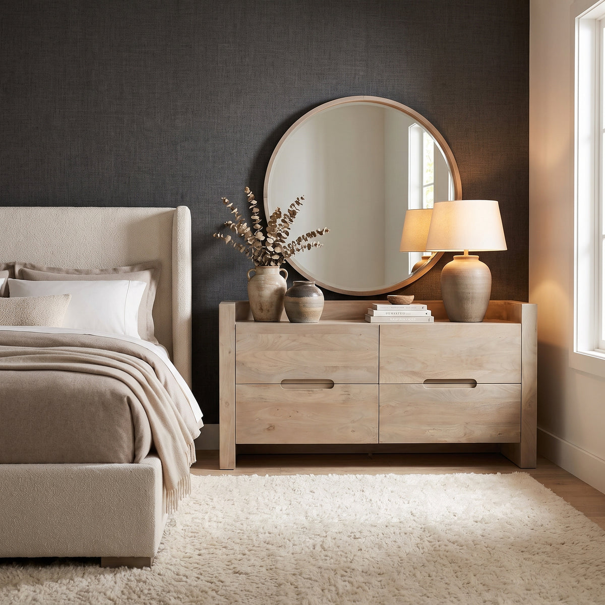 LH56 - Solid Wood 4 Drawer Dresser