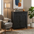 WS41 - Reclaimed Wood Hand-Carved 2-Door Cabinet