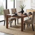 CH06 - Beige Linen Upholstered Dining Chair