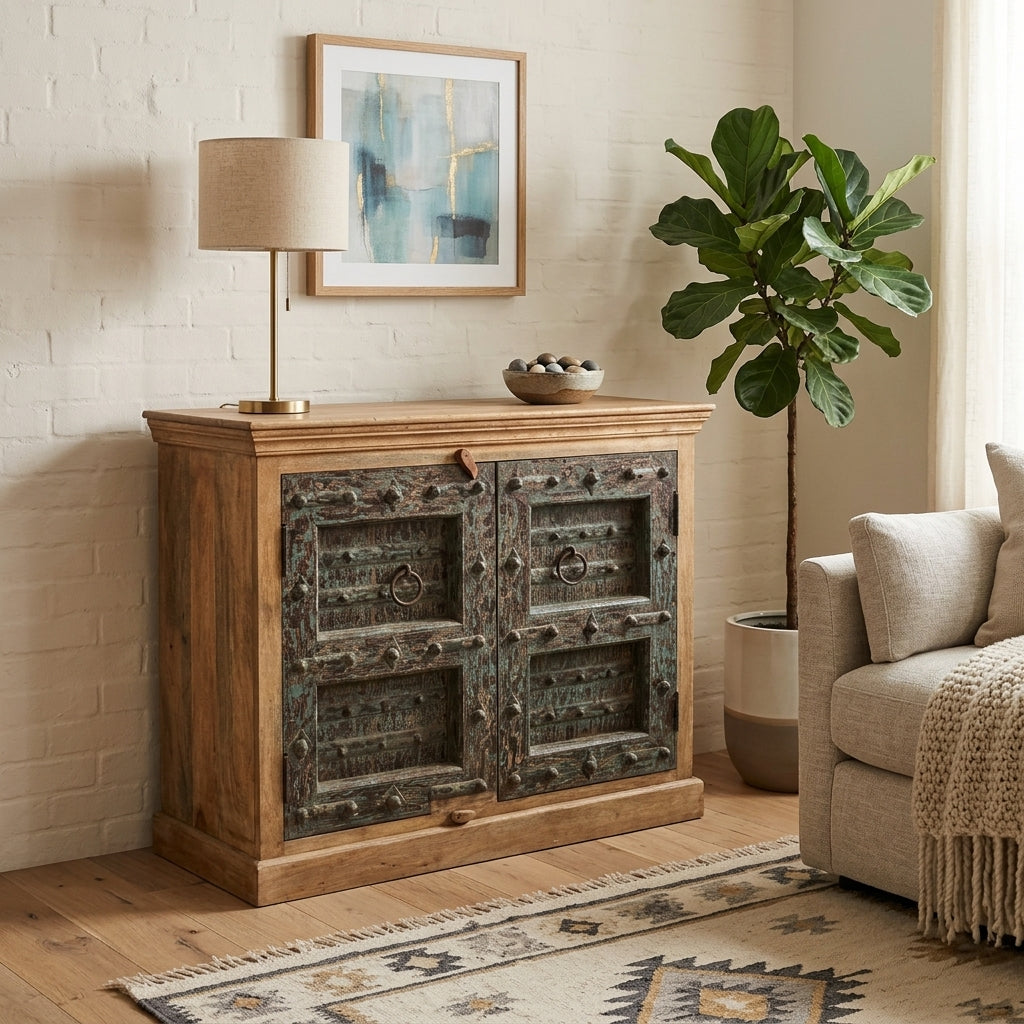 WS110 - Reclaimed Teak Antique 2-Door Cabinet