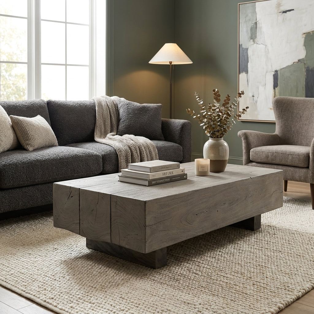 W0199 - Solid Acacia Beam Style Coffee Table