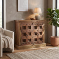 WS154 - Reclaimed Wood Metal-Fitted 2-Door Antique Cabinet