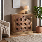 WS154 - Reclaimed Wood Metal-Fitted 2-Door Antique Cabinet