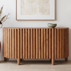 BS12 - Fluted & Curved Solid Acacia Buffet