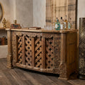 BC04 - Reclaimed Wood Carved Column Bar
