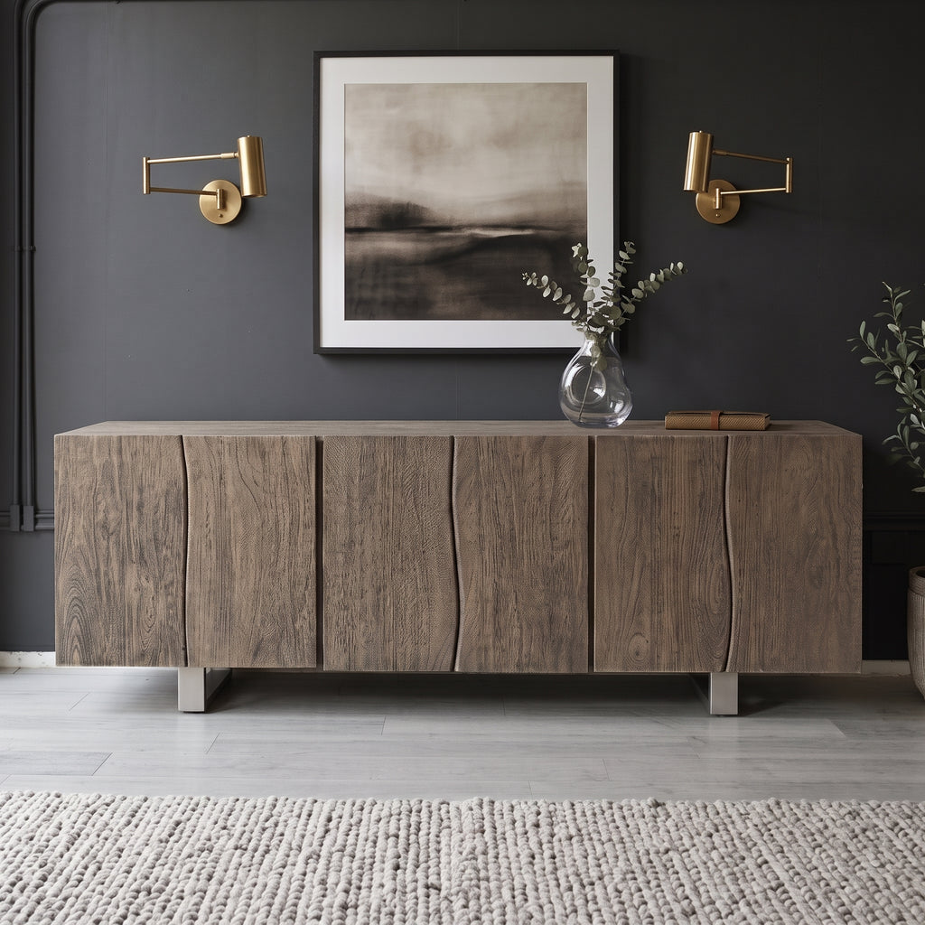 BS02 - Solid Acacia 6 Doors Buffet