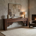 WS76 - Reclaimed Wood Antique Carved Console Table
