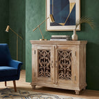 WS16 - Reclaimed Wood 2-Door Cast Iron Fitted Cabinet