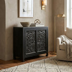 WS281 - Solid Wood Carved 2-Door Cabinet