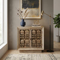 WS47 - Reclaimed Wood Carved 2-Door Cabinet