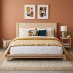 LH48 - Solid Wood Platform King Bed with Slats
