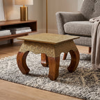 WS152 - Solid Wood Brass Fitted Stool