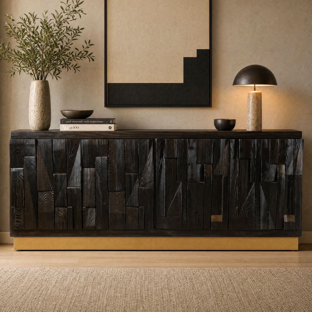 BS05 - Solid Wood Black Finish Buffet