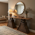 WS50 - Reclaimed Wood Antique Cart Base Console Table