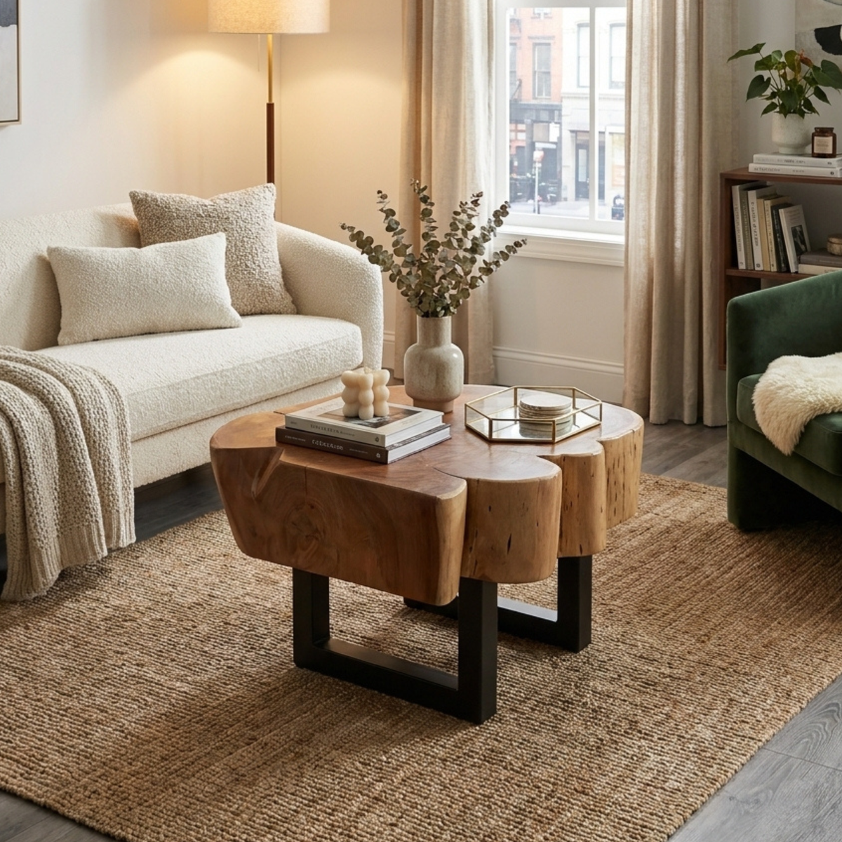 LH115 - Solid Acacia Free Form Coffee Table