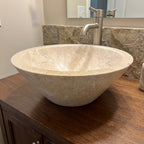 WS40S1 - Classic Oval White Marble Sink