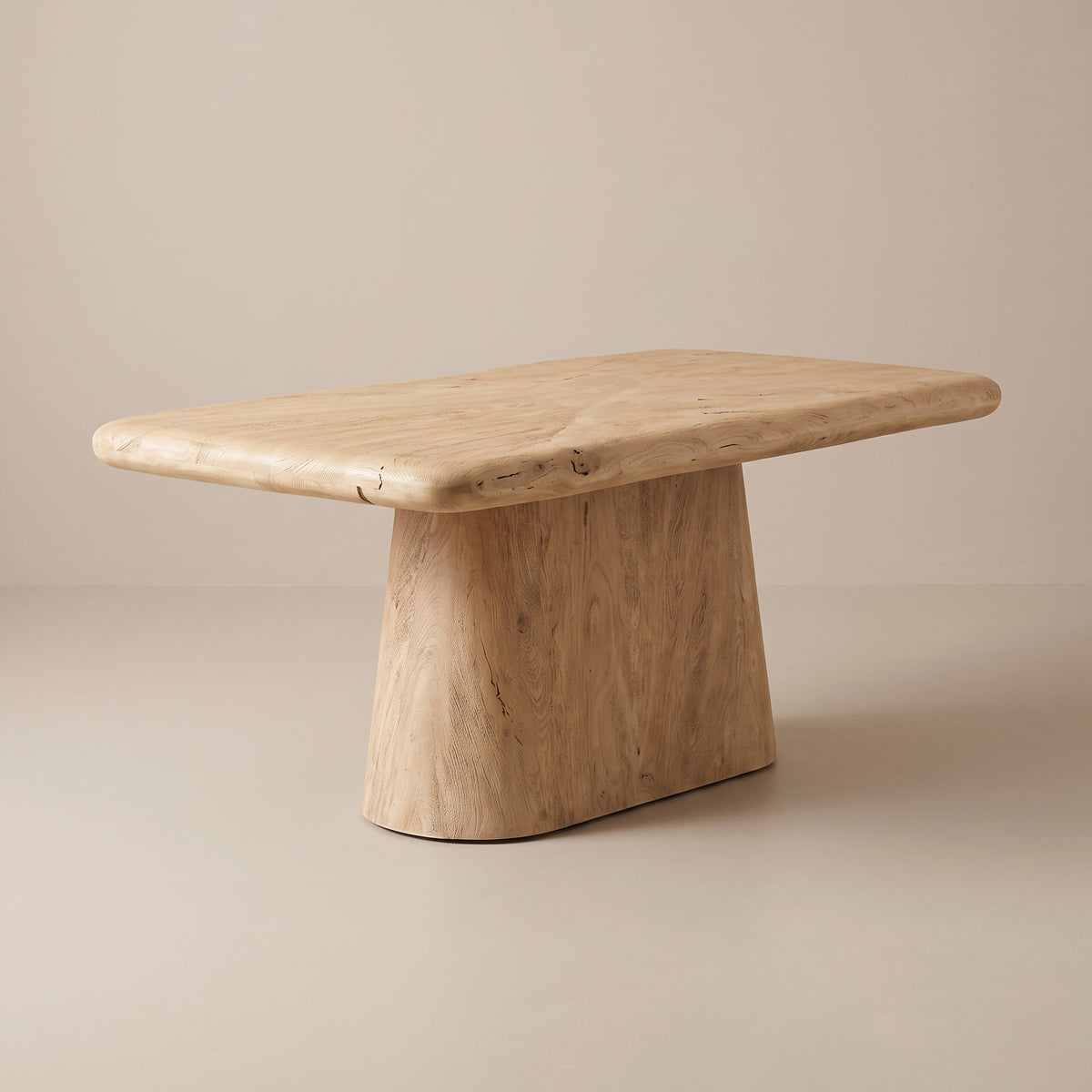 DT07 - Solid Acacia Wood Pedestal Dining Table