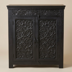 WS41 - Reclaimed Wood Hand-Carved 2-Door Cabinet