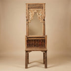 WS298 - Reclaimed Wood Antique Frame Mirror With Storage Console