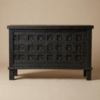 WS40 - Reclaimed Wood Carved Panel Storage Chest