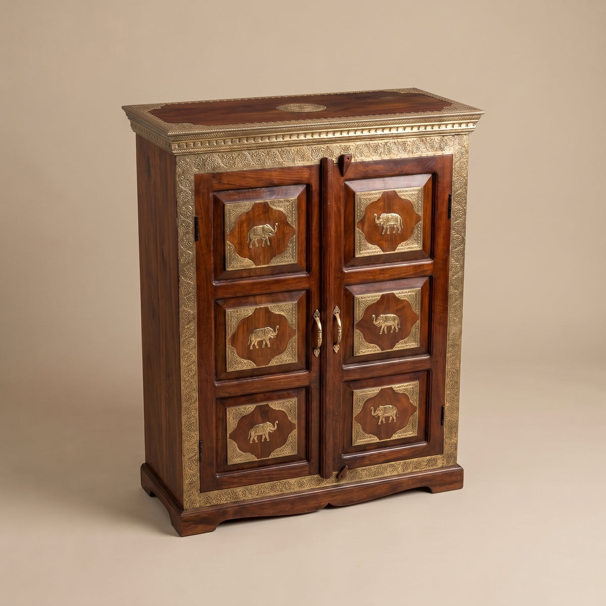 WS139 - Solid Wood Brass-Fitted 2-Door Cabinet