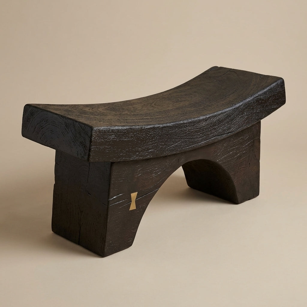 LH28 - Solid Acacia Black Finish Bench