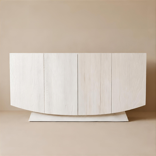 BS06 - Solid Wood Curve White Finish Buffet