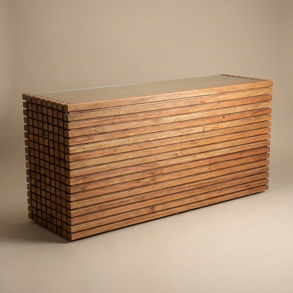 BC13 - Solid Acacia Block Style Bar