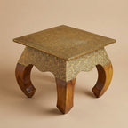 WS152 - Solid Wood Brass Fitted Stool