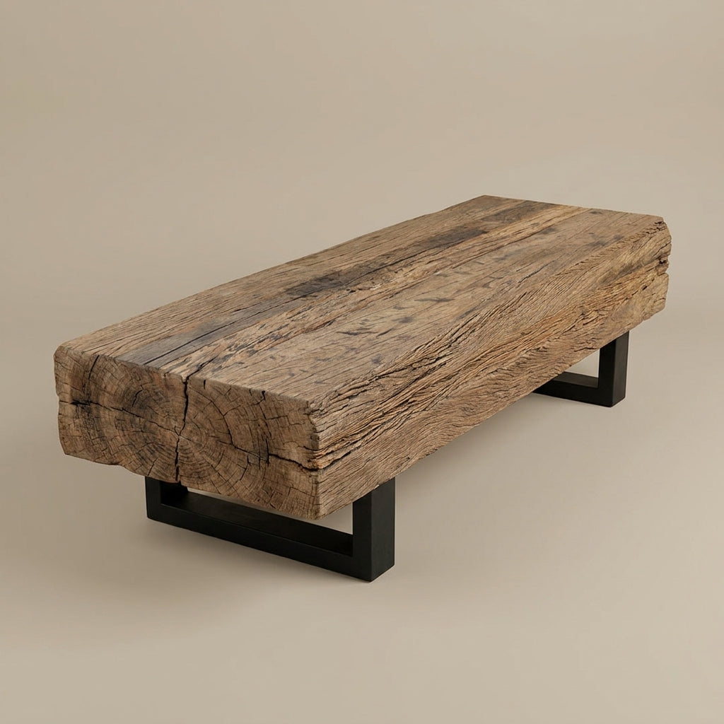 WS48 - Reclaimed Wood on Metal Legs Coffee Table