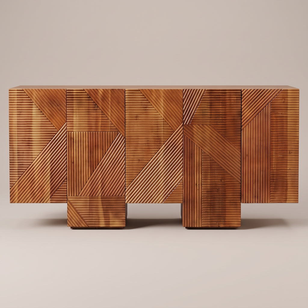BS01 - Fluted Solid Acacia Buffet