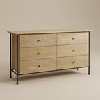 LH81 - Solid Acacia 6 Drawer Dresser