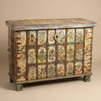 WS176 - Hand Painted & Metal Fitted Antique Storage Chest