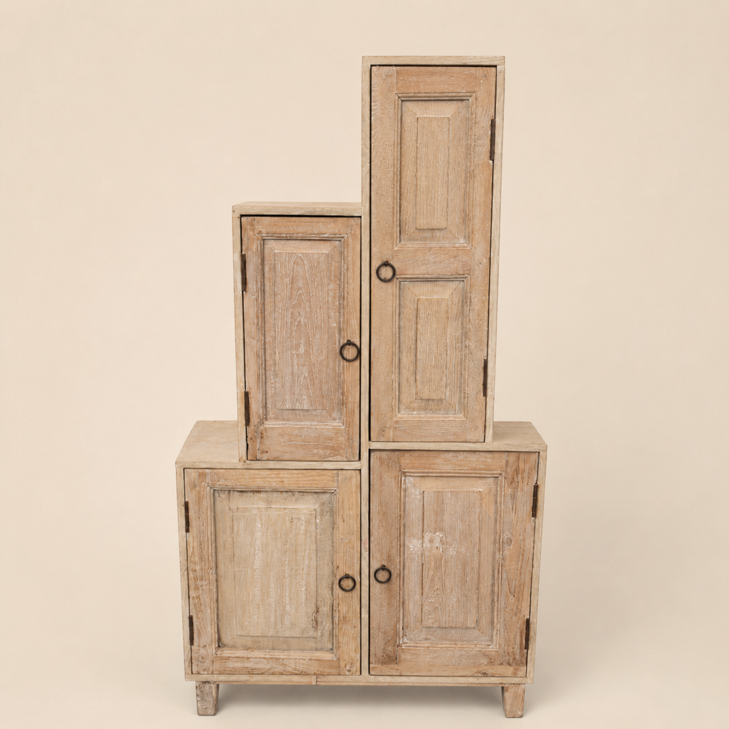 WS263356 - Teak Wood Antique Panel Armoire