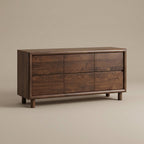 LH86 - Solid Acacia 6 Drawer Dresser