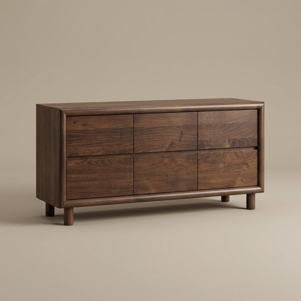LH86 - Solid Acacia 6 Drawer Dresser