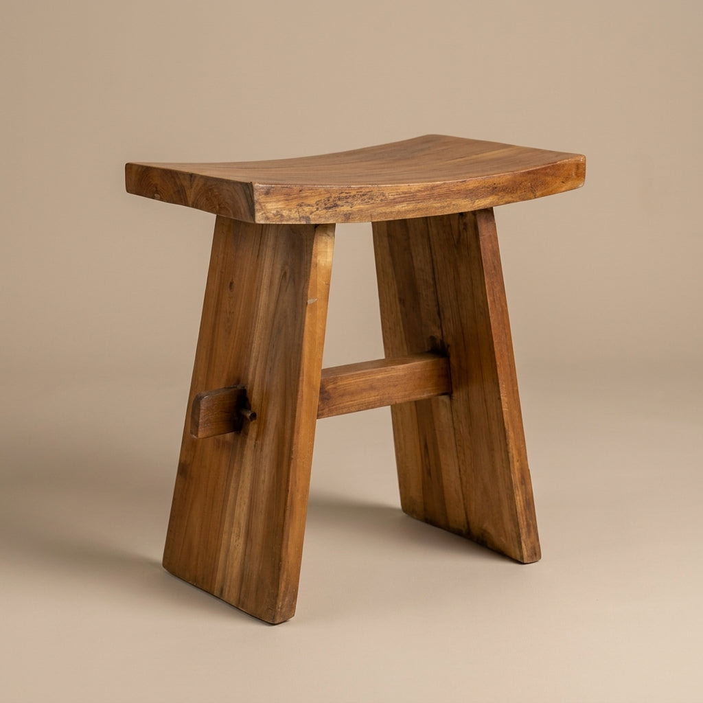 WS10 - Teak Root Japanese Stool