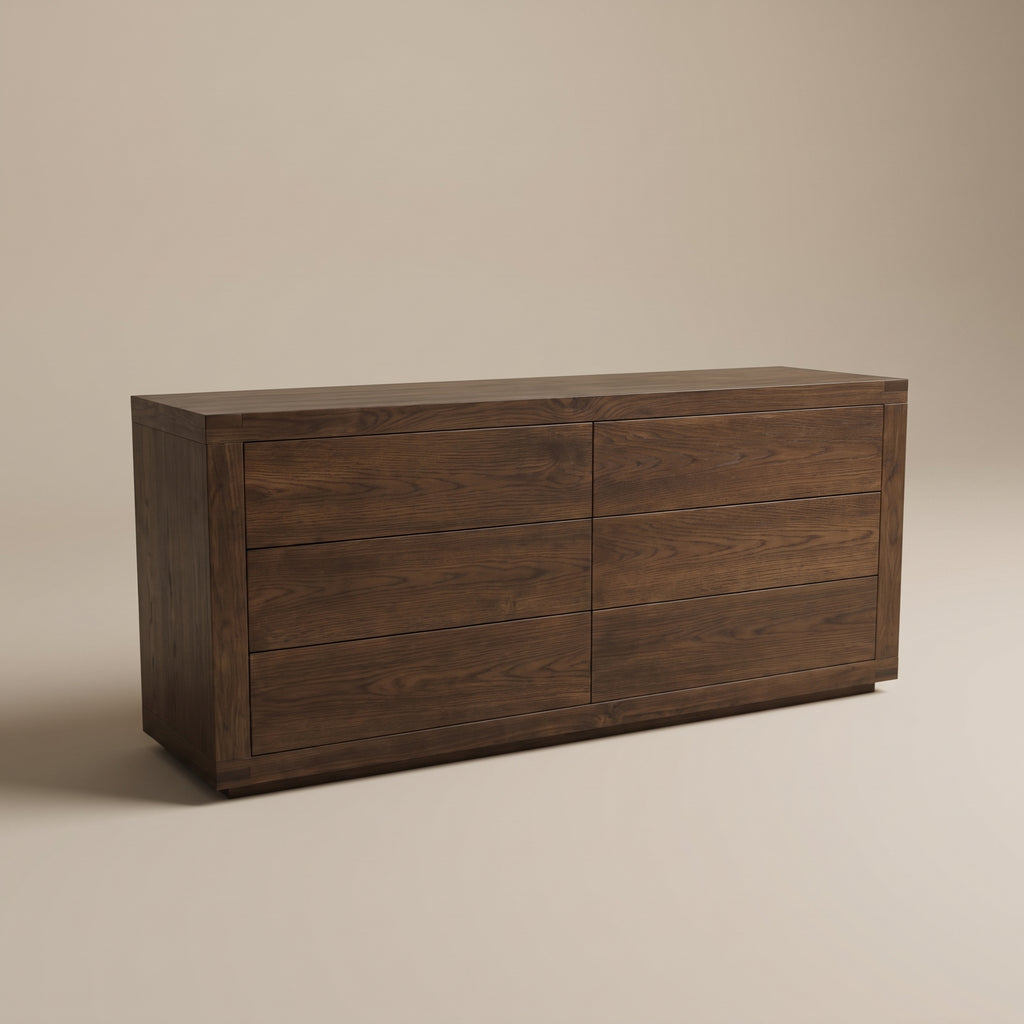 LH88 - Solid Acacia 6 Drawer Dresser