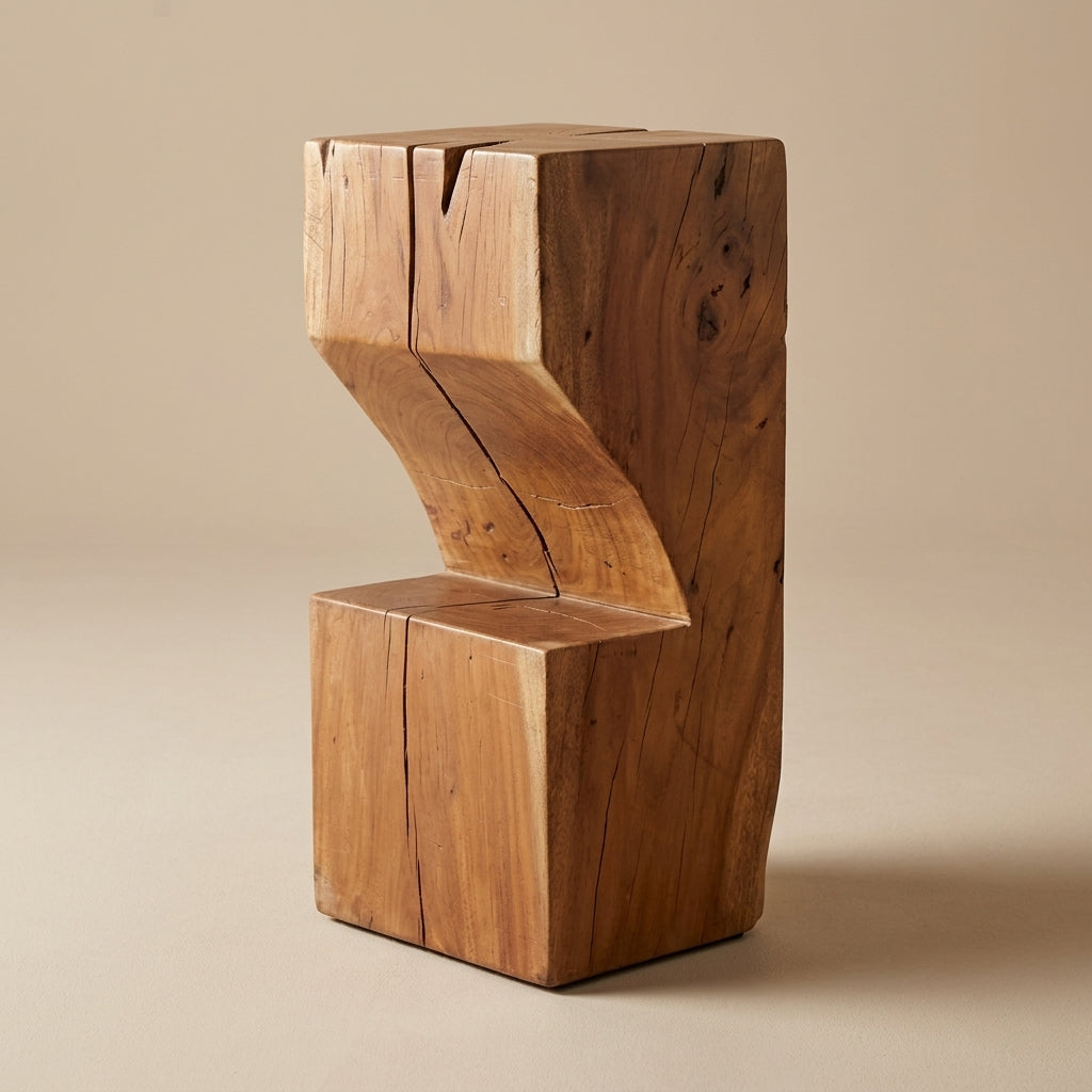 WS344 - Solid Acacia Block Stool