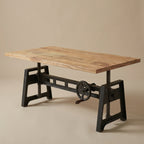 W02 - Solid Acacia Top on Cast Iron Base Coffee Table